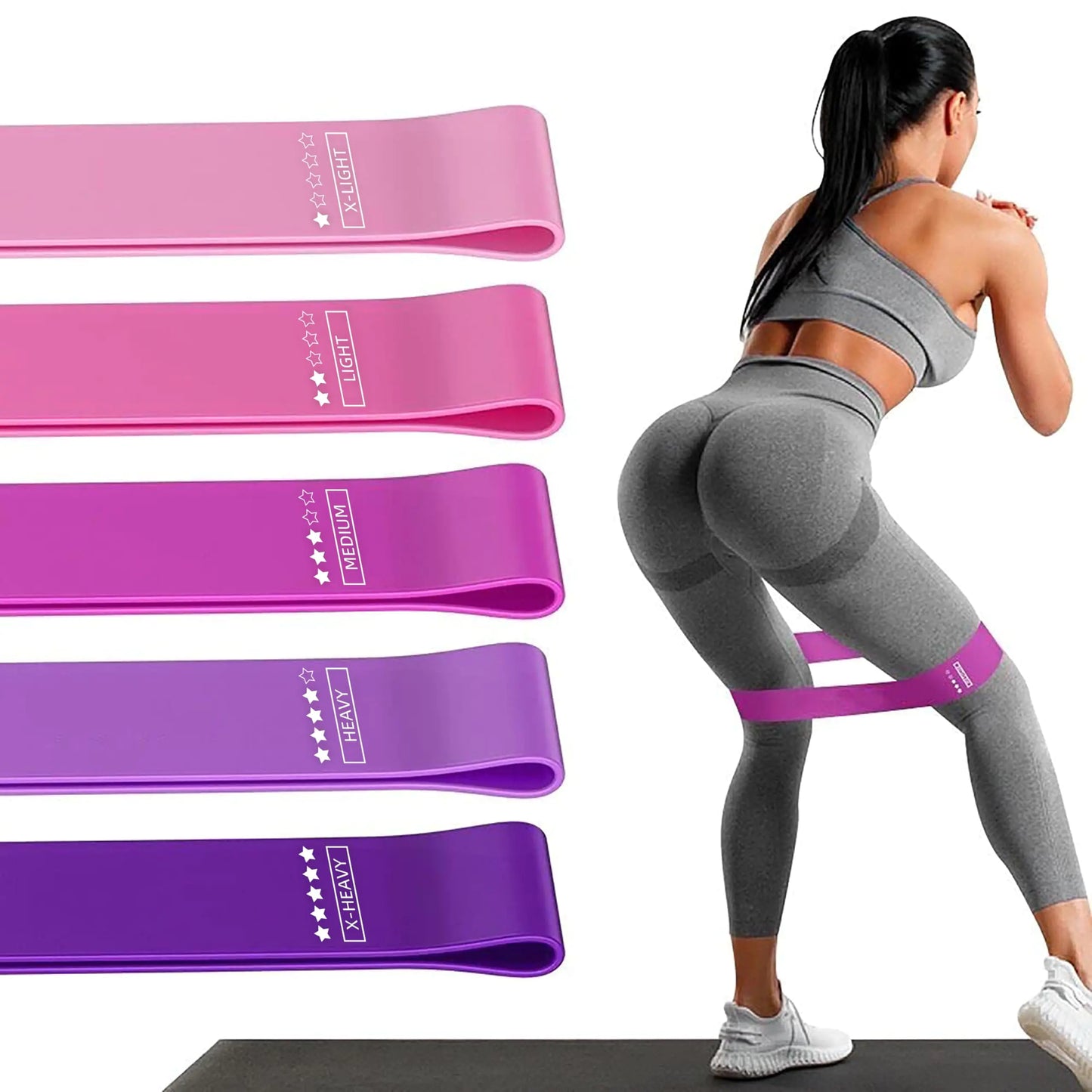 Fitness Loop Resistance Bands 5-Piece Set